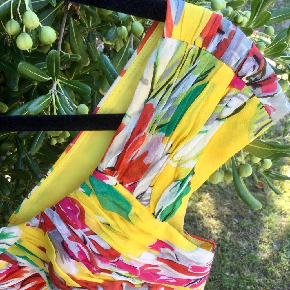 Floral Silk Dress (NWOT) - Picture 5 of 8